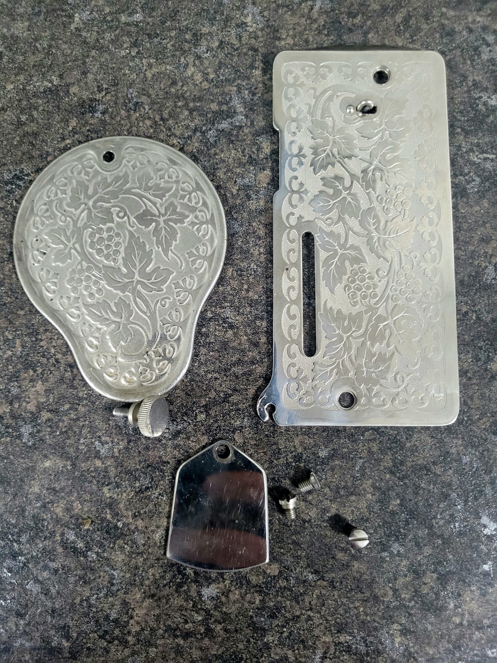 Vintage Singer Sewing Machine Model 128 Side And Front Plates- Excellent